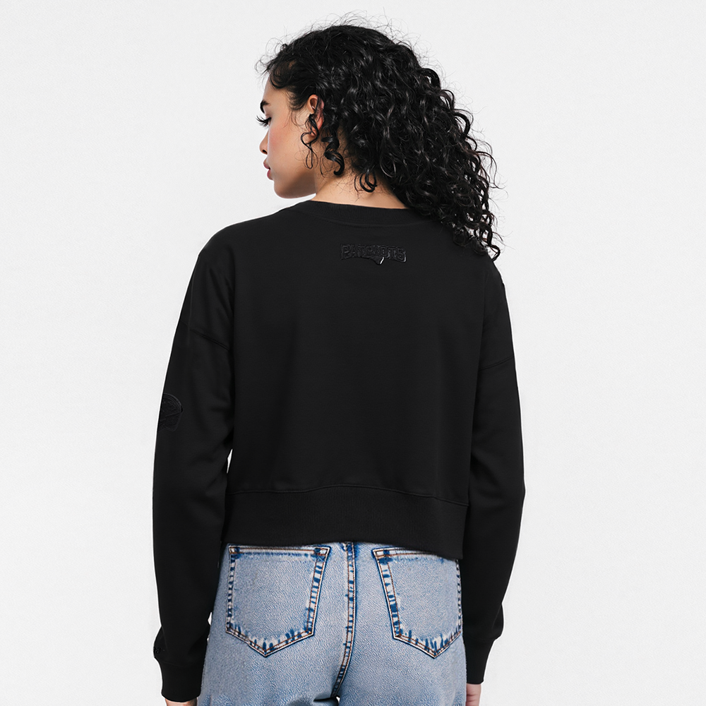 NFL NEW ENGLAND PATRIOTS TRIPLE BLACK WOMEN'S FLC CREWNECK (TRIPLE BLACK WOMEN'S)