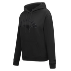 NFL NEW ENGLAND PATRIOTS TRIPLE BLACK WOMEN'S FLEECE PULLOVER HOODIE (TRIPLE BLACK WOMEN'S)