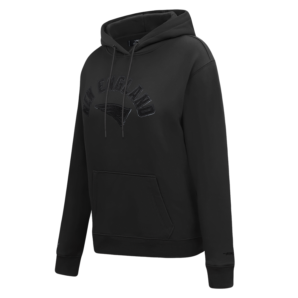NFL NEW ENGLAND PATRIOTS TRIPLE BLACK WOMEN'S FLEECE PULLOVER HOODIE (TRIPLE BLACK WOMEN'S)