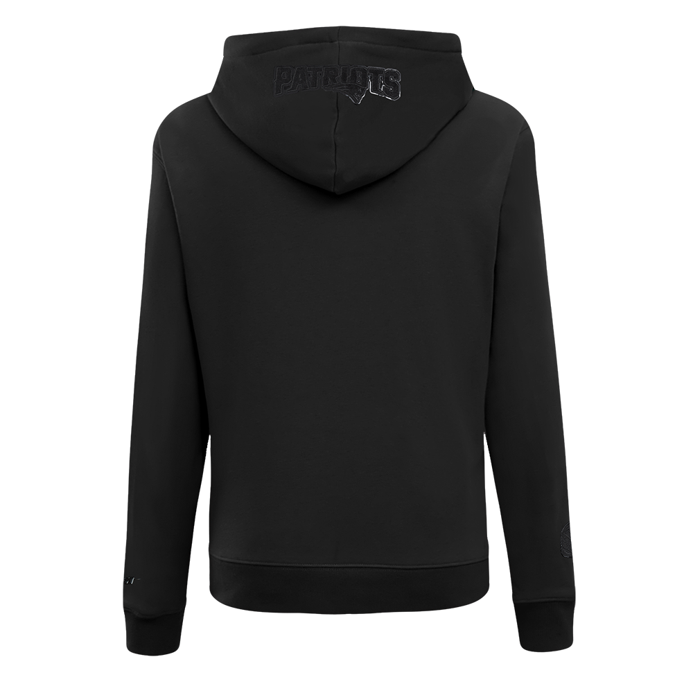NFL NEW ENGLAND PATRIOTS TRIPLE BLACK WOMEN'S FLEECE PULLOVER HOODIE (TRIPLE BLACK WOMEN'S)