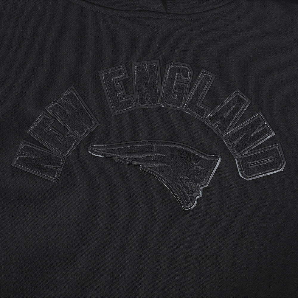 NFL NEW ENGLAND PATRIOTS TRIPLE BLACK WOMEN'S FLEECE PULLOVER HOODIE (TRIPLE BLACK WOMEN'S)