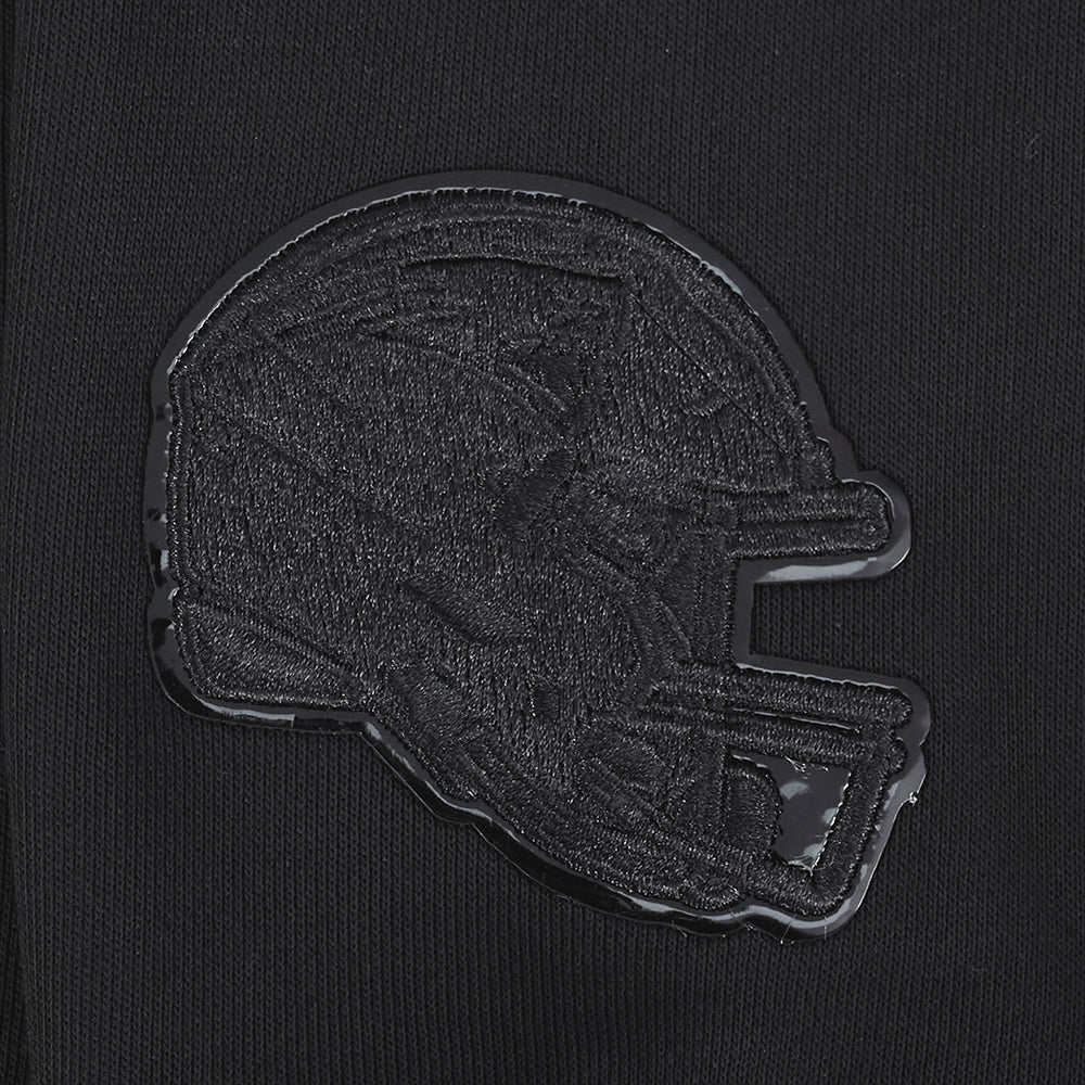 NFL NEW ENGLAND PATRIOTS TRIPLE BLACK WOMEN'S FLEECE PULLOVER HOODIE (TRIPLE BLACK WOMEN'S)