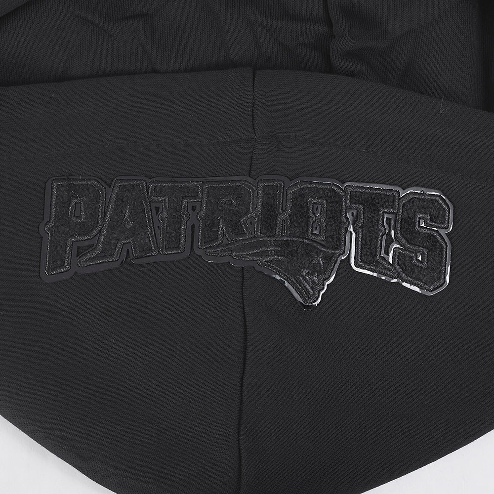 NFL NEW ENGLAND PATRIOTS TRIPLE BLACK WOMEN'S FLEECE PULLOVER HOODIE (TRIPLE BLACK WOMEN'S)
