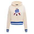 NFL NEW ENGLAND PATRIOTS RETRO CLASSIC WOMEN'S CROPPED PO HOODIE (EGGSHELL)