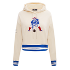 NFL NEW ENGLAND PATRIOTS RETRO CLASSIC WOMEN'S CROPPED PO HOODIE (EGGSHELL)