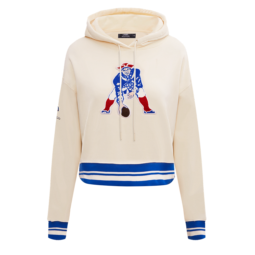 NFL NEW ENGLAND PATRIOTS RETRO CLASSIC CHANDAIL À CAPUCHON COURT POUR FEMME (COQUILLE D'ŒUF)