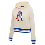 NFL NEW ENGLAND PATRIOTS RETRO CLASSIC WOMEN'S CROPPED PO HOODIE (EGGSHELL)