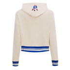 NFL NEW ENGLAND PATRIOTS RETRO CLASSIC WOMEN'S CROPPED PO HOODIE (EGGSHELL)