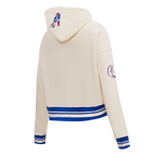 NFL NEW ENGLAND PATRIOTS RETRO CLASSIC WOMEN'S CROPPED PO HOODIE (EGGSHELL)