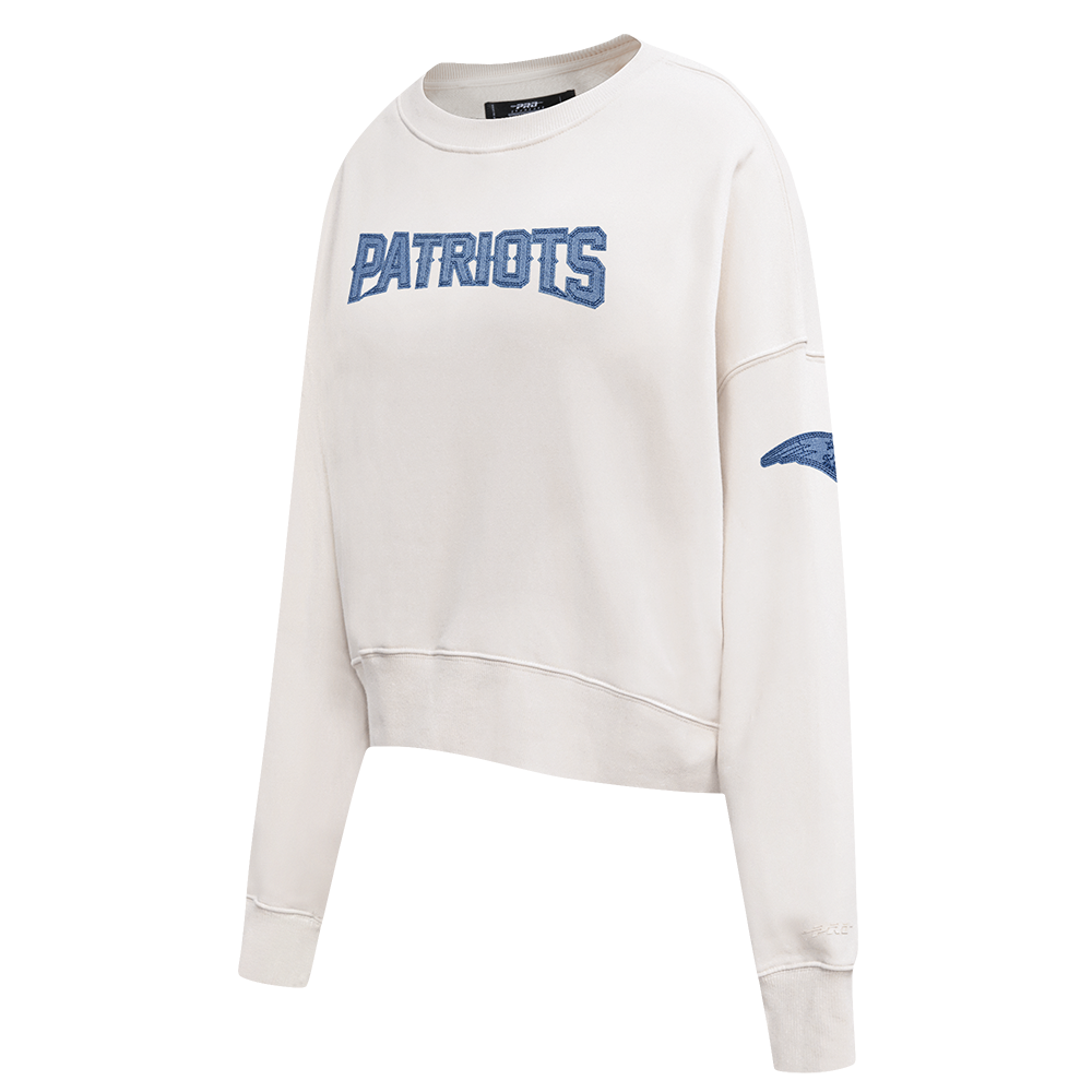 NFL NEW ENGLAND PATRIOTS VARSITY BLUES WOMEN'S  FLC CREWNECK (LINEN)