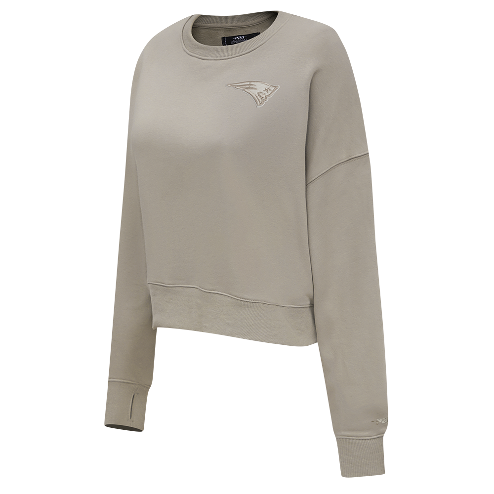 NFL NEW ENGLAND PATRIOTS NEUTRAL WOMEN'S FLEECE CREWNECK (TAUPE)