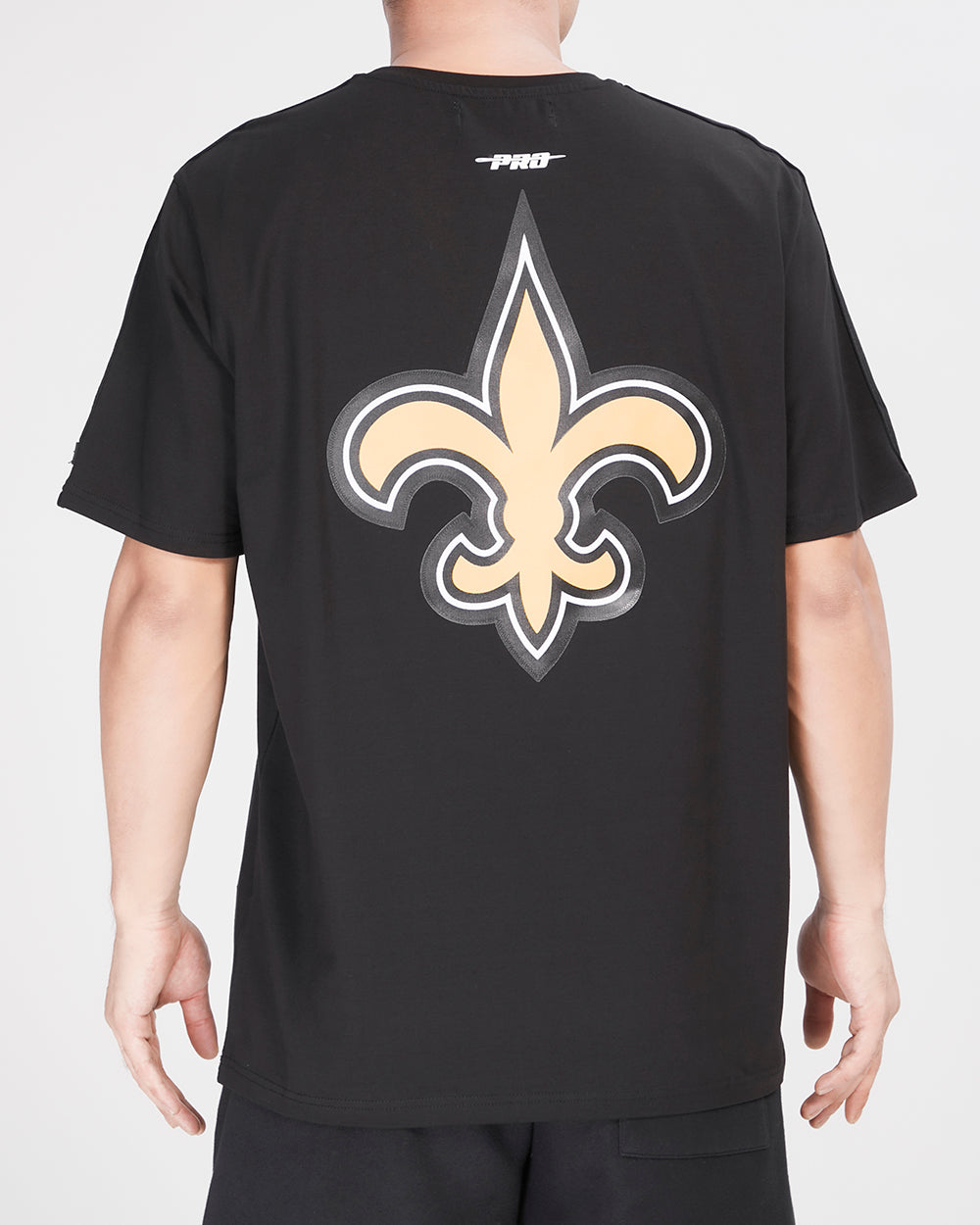 NFL NEW ORLEANS SAINTS CLASSIC MESH STRIPED MEN'S TEE (BLACK)