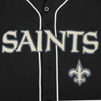 NFL NEW ORLEANS SAINTS CLASSIC MAILLOT À BOUTONS EN FILET POUR HOMME (NOIR)