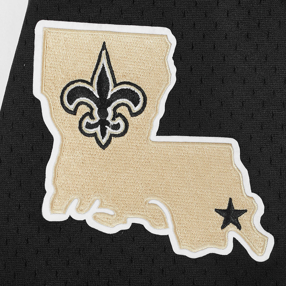 NFL NEW ORLEANS SAINTS CLASSIC MAILLOT À BOUTONS EN FILET POUR HOMME (NOIR)