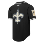 NFL NEW ORLEANS SAINTS CLASSIC MAILLOT À BOUTONS EN FILET POUR HOMME (NOIR)