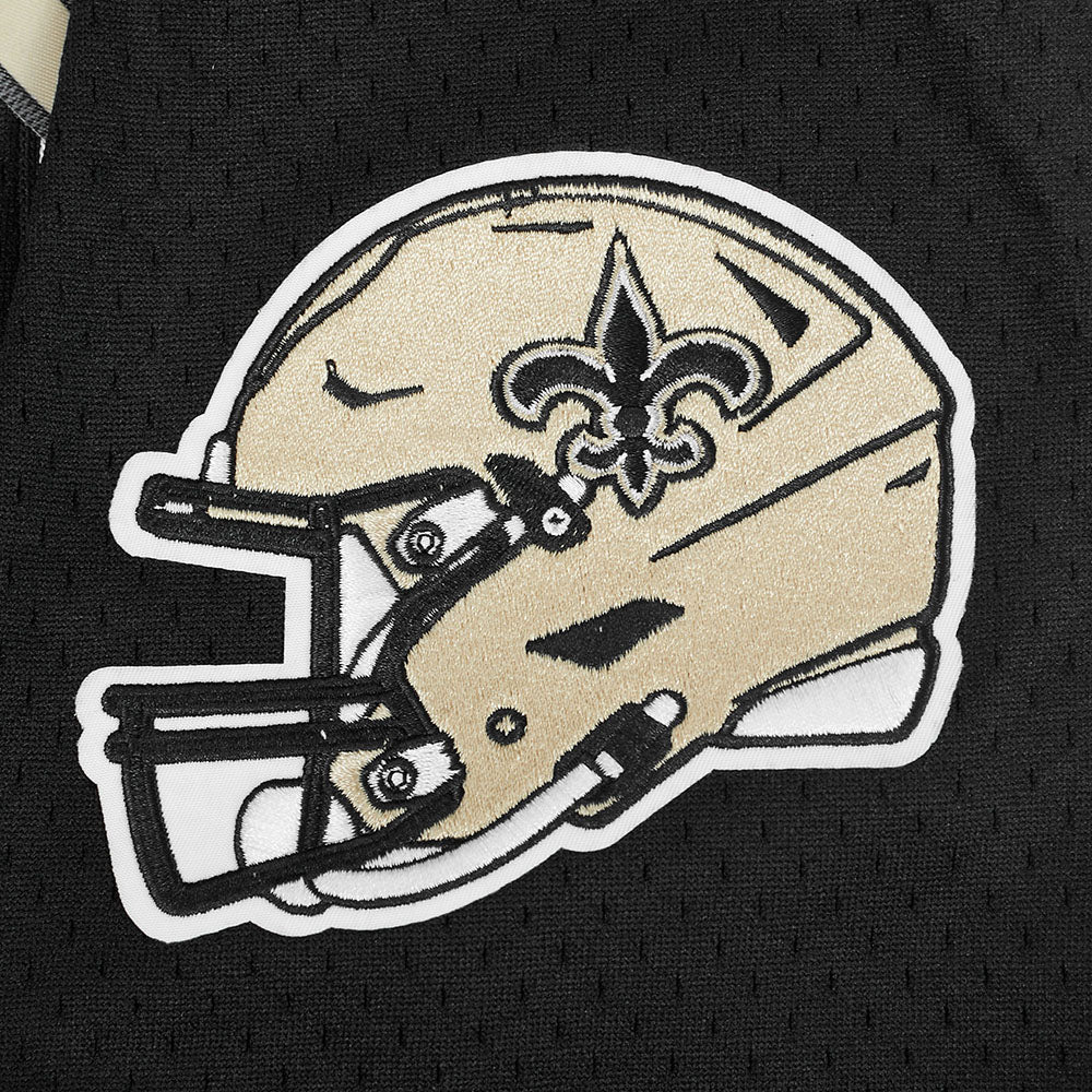 NFL NEW ORLEANS SAINTS CLASSIC MAILLOT À BOUTONS EN FILET POUR HOMME (NOIR)