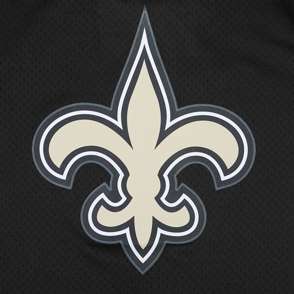 NFL NEW ORLEANS SAINTS CLASSIC MAILLOT À BOUTONS EN FILET POUR HOMME (NOIR)