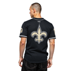 NFL NEW ORLEANS SAINTS CLASSIC MAILLOT À BOUTONS EN FILET POUR HOMME (NOIR)