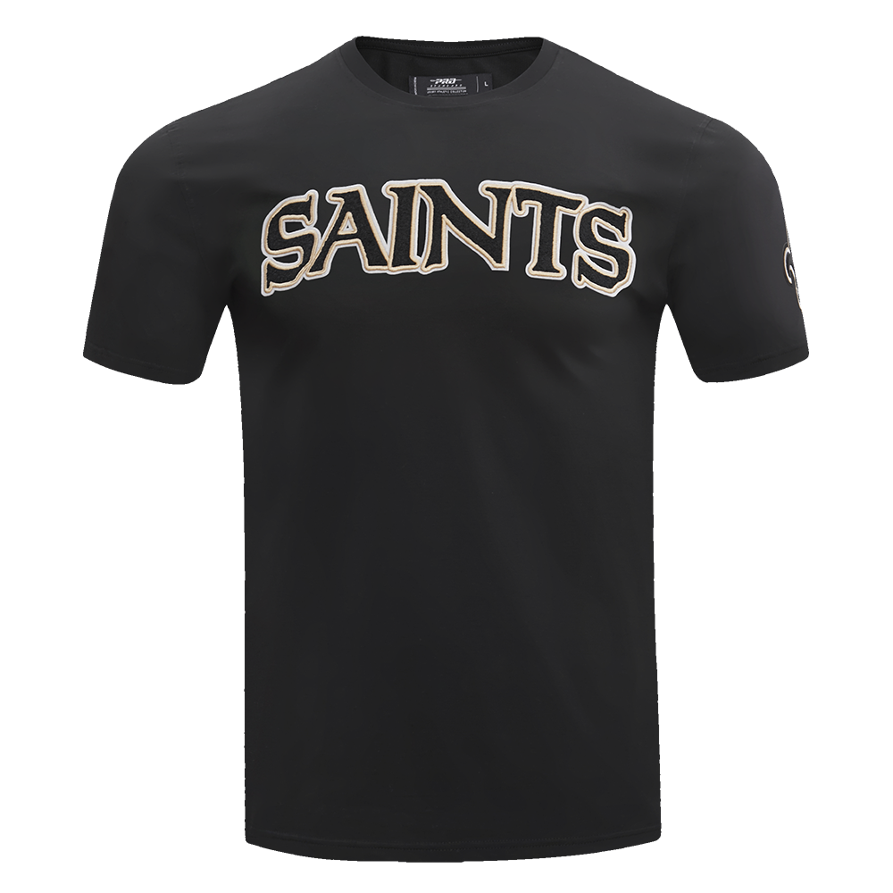 NFL NEW ORLEANS SAINTS CLASSIC CHENILLE T-SHIRT POUR HOMME (NOIR)