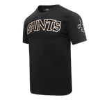 NFL NEW ORLEANS SAINTS CLASSIC CHENILLE T-SHIRT POUR HOMME (NOIR)