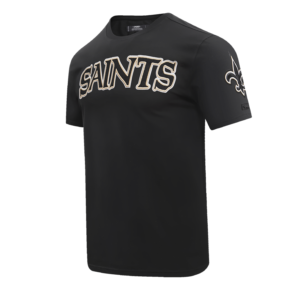 NFL NEW ORLEANS SAINTS CLASSIC CHENILLE T-SHIRT POUR HOMME (NOIR)