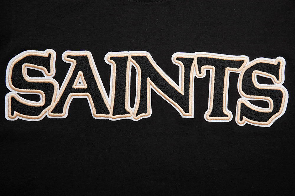 NFL NEW ORLEANS SAINTS CLASSIC CHENILLE T-SHIRT POUR HOMME (NOIR)