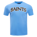 NFL NEW ORLEANS SAINTS CLASSIC CHENILLE T-SHIRT EN JERSEY SIMPLE (BLEU UNIVERSITÉ)