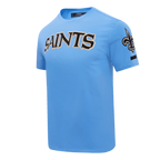 NFL NEW ORLEANS SAINTS CLASSIC CHENILLE T-SHIRT EN JERSEY SIMPLE (BLEU UNIVERSITÉ)