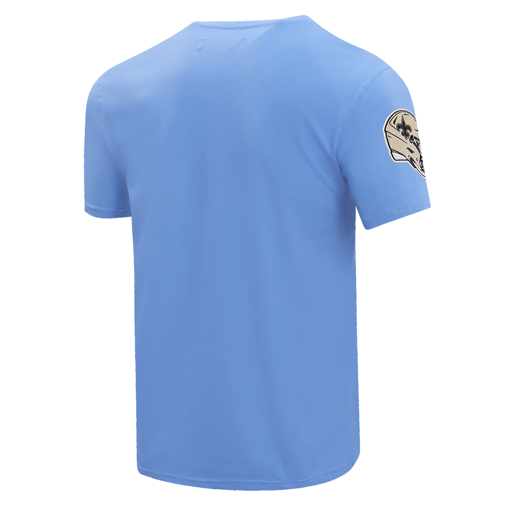 NFL NEW ORLEANS SAINTS CLASSIC CHENILLE T-SHIRT EN JERSEY SIMPLE (BLEU UNIVERSITÉ)