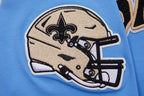NFL NEW ORLEANS SAINTS CLASSIC CHENILLE T-SHIRT EN JERSEY SIMPLE (BLEU UNIVERSITÉ)