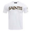 NFL NEW ORLEANS SAINTS CLASSIC CHENILLE T-SHIRT EN JERSEY SIMPLE (BLANC)