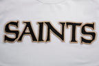 NFL NEW ORLEANS SAINTS CLASSIC CHENILLE T-SHIRT EN JERSEY SIMPLE (BLANC)