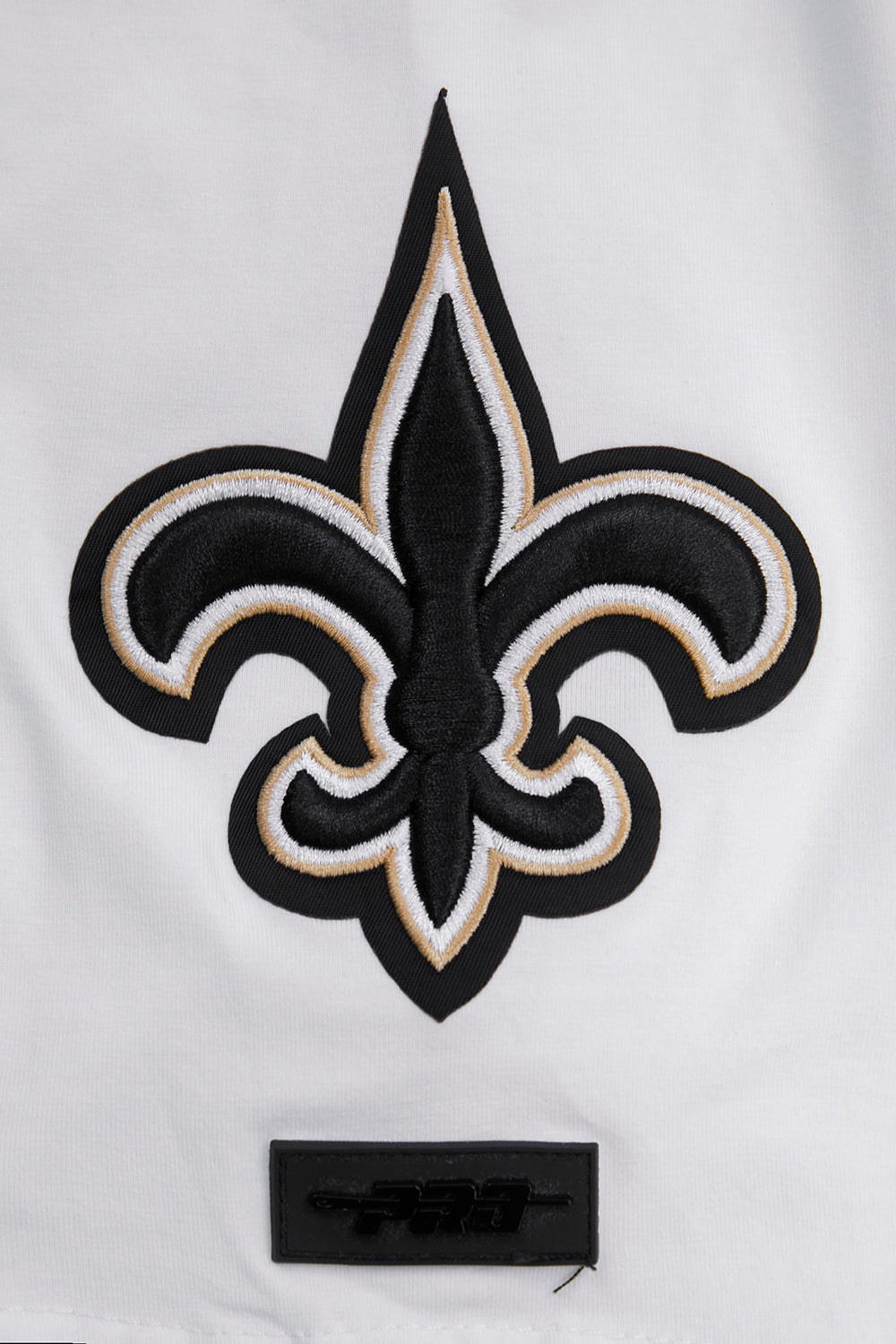 NFL NEW ORLEANS SAINTS CLASSIC CHENILLE T-SHIRT EN JERSEY SIMPLE (BLANC)