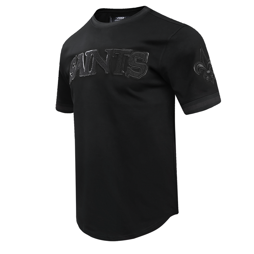 NFL NEW ORLEANS SAINTS TRIPLE BLACK MEN'S DOUBLE KNIT TEE (TRIPLE BLACK)