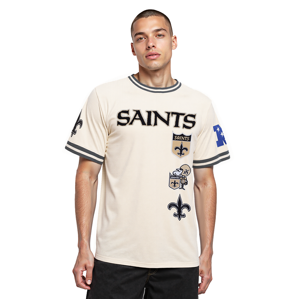 NFL NEW ORLEANS SAINTS RETRO CLASSICS MEN'S S/S TEE (EGGSHELL/ BLACK)