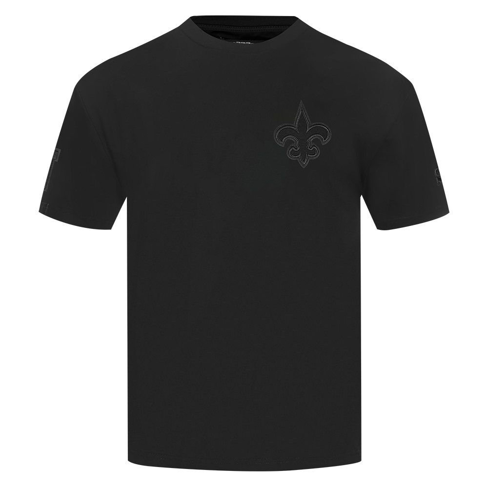 NFL NEW ORLEANS SAINTS NEUTRAL MEN'S COTTON JERSEY DROP SHOULDER TEE (BLACK)