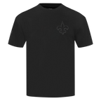 NFL NEW ORLEANS SAINTS NEUTRAL MEN'S COTTON JERSEY DROP SHOULDER TEE (BLACK)