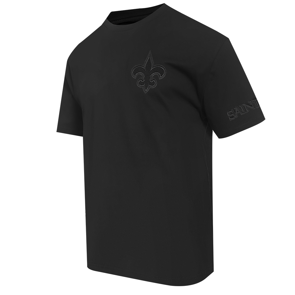 NFL NEW ORLEANS SAINTS NEUTRAL MEN'S COTTON JERSEY DROP SHOULDER TEE (BLACK)