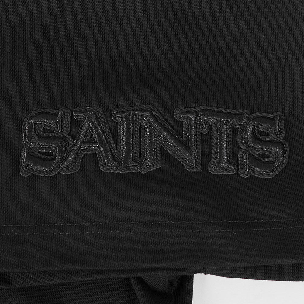 NFL NEW ORLEANS SAINTS NEUTRAL MEN'S COTTON JERSEY DROP SHOULDER TEE (BLACK)