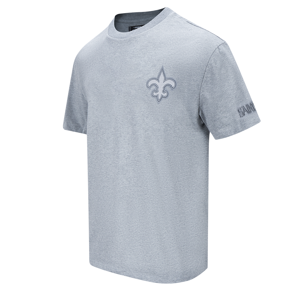 NFL NEW ORLEANS SAINTS NEUTRAL MEN'S COTTON JERSEY DROP SHOULDER TEE (DARK HEATHER GRAY)