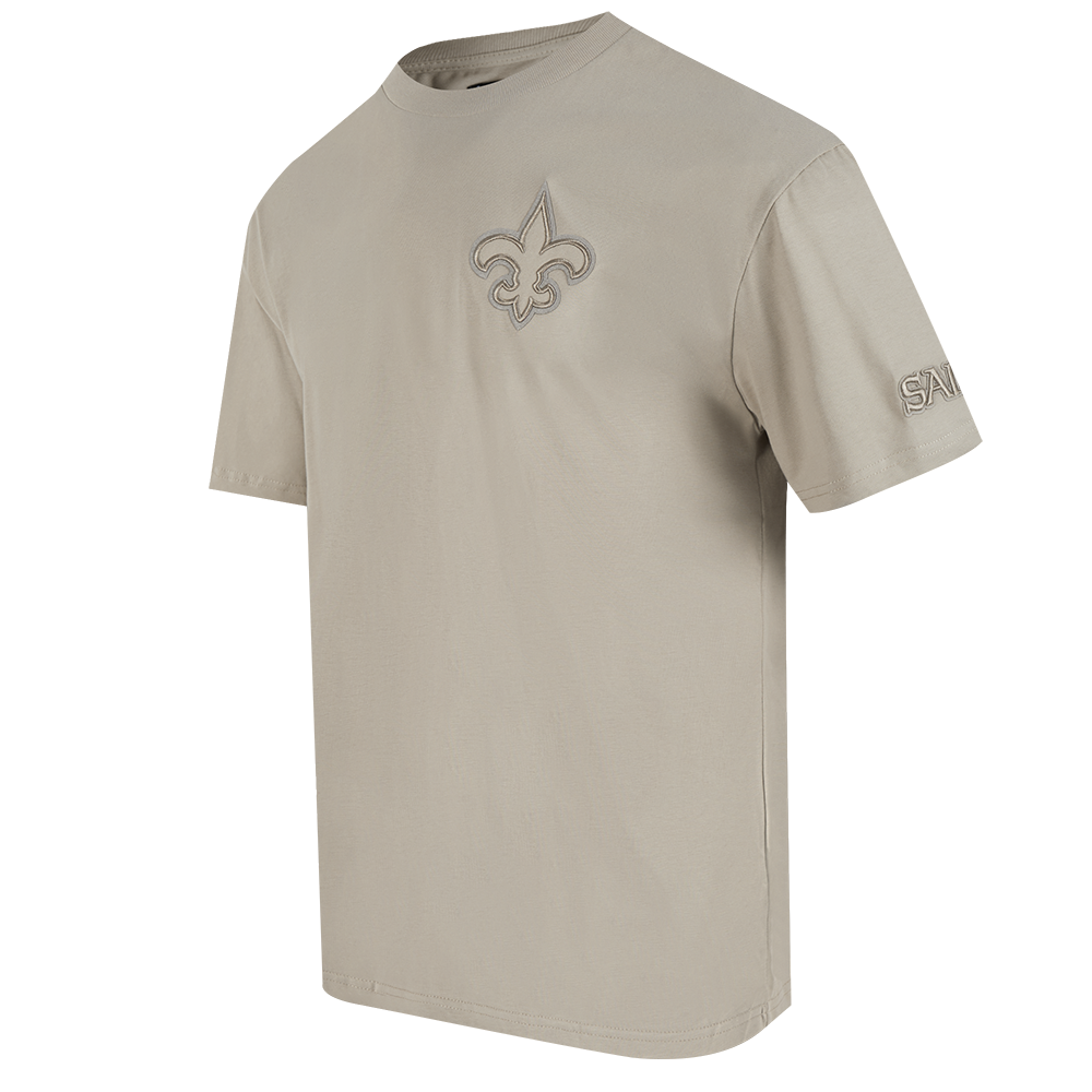 NFL NEW ORLEANS SAINTS NEUTRAL MEN'S COTTON JERSEY DROP SHOULDER TEE (TAUPE)