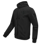 NFL NEW ORLEANS SAINTS TRIPLE BLACK CHANDAIL À CAPUCHON EN MAILLE DOUBLE À GLISSIÈRE POUR HOMME (TRIPLE NOIR)
