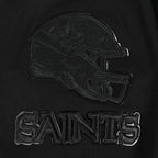 NFL NEW ORLEANS SAINTS TRIPLE BLACK CHANDAIL À CAPUCHON EN MAILLE DOUBLE À GLISSIÈRE POUR HOMME (TRIPLE NOIR)
