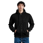 NFL NEW ORLEANS SAINTS TRIPLE BLACK CHANDAIL À CAPUCHON EN MAILLE DOUBLE À GLISSIÈRE POUR HOMME (TRIPLE NOIR)