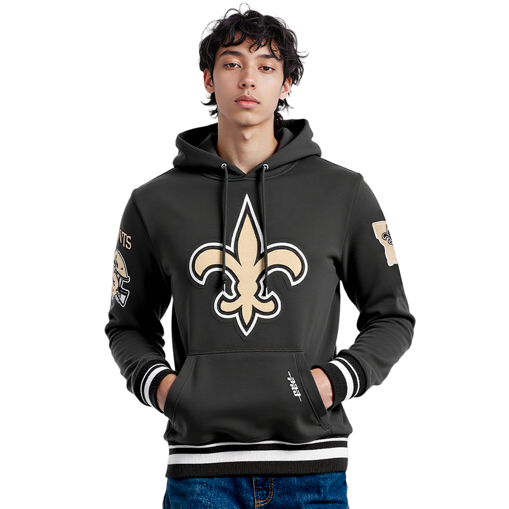 NFL NEW ORLEANS SAINTS CHANDAIL À CAPUCHON MASHUP CÔTELÉ POUR HOMME (NOIR)