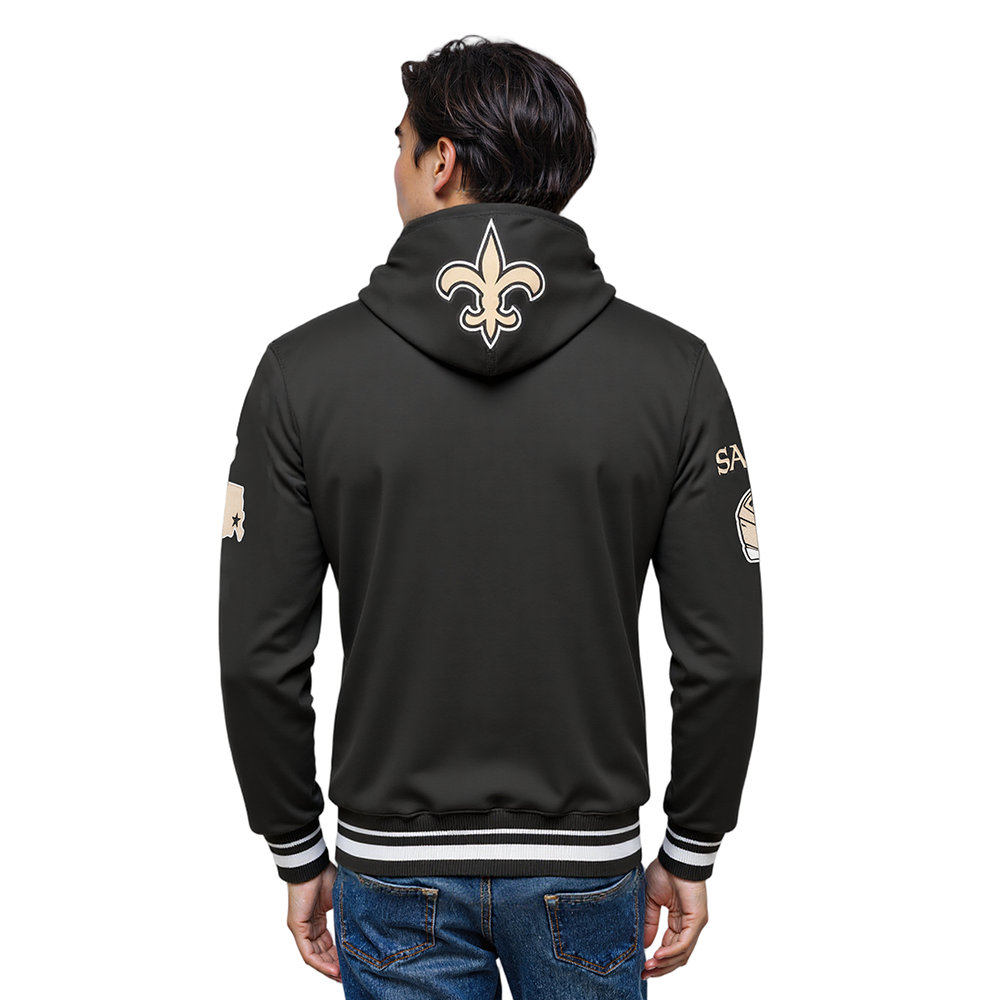NFL NEW ORLEANS SAINTS CHANDAIL À CAPUCHON MASHUP CÔTELÉ POUR HOMME (NOIR)