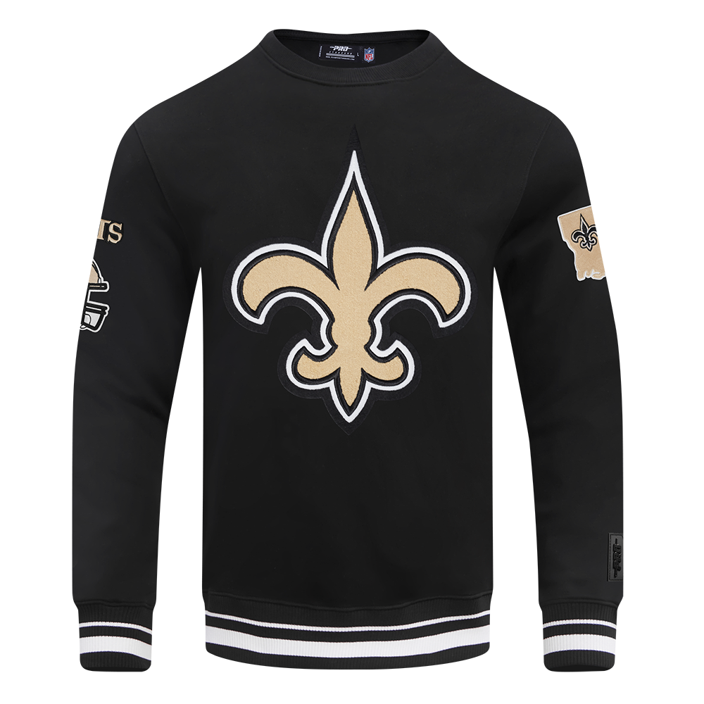 NFL NEW ORLEANS SAINTS MASHUP MEN'S RIB CREWNECK (BLACK)