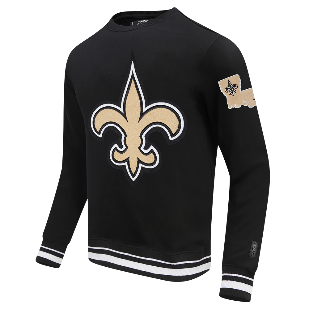 NFL NEW ORLEANS SAINTS MASHUP MEN'S RIB CREWNECK (BLACK)