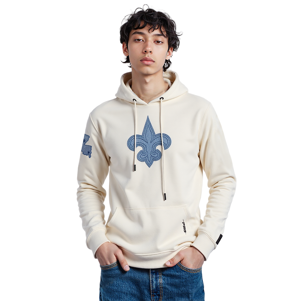 NFL NEW ORLEANS SAINTS VARSITY BLUES MEN'S FLC PO HOODIE (LINEN)