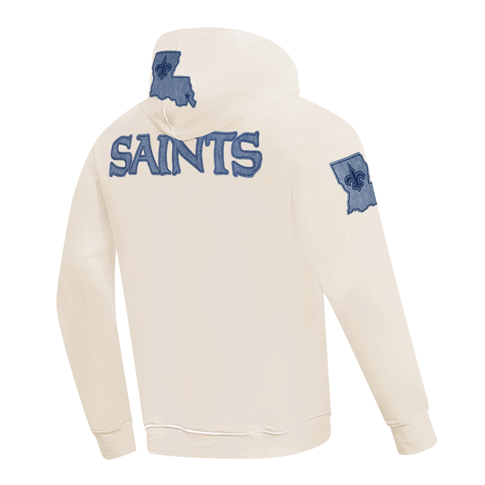 NFL NEW ORLEANS SAINTS VARSITY BLUES MEN'S FLC PO HOODIE (LINEN)